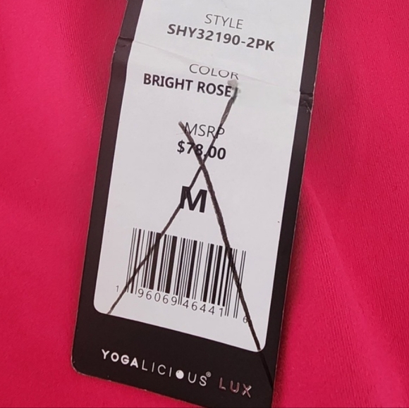 High Waisted Yoga Shorts - Bright Pink - Picture 5 of 5